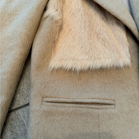 Mason by Michelle Mason Goat Fur Coat in Sand, Size 6 - Picture 7 of 10
